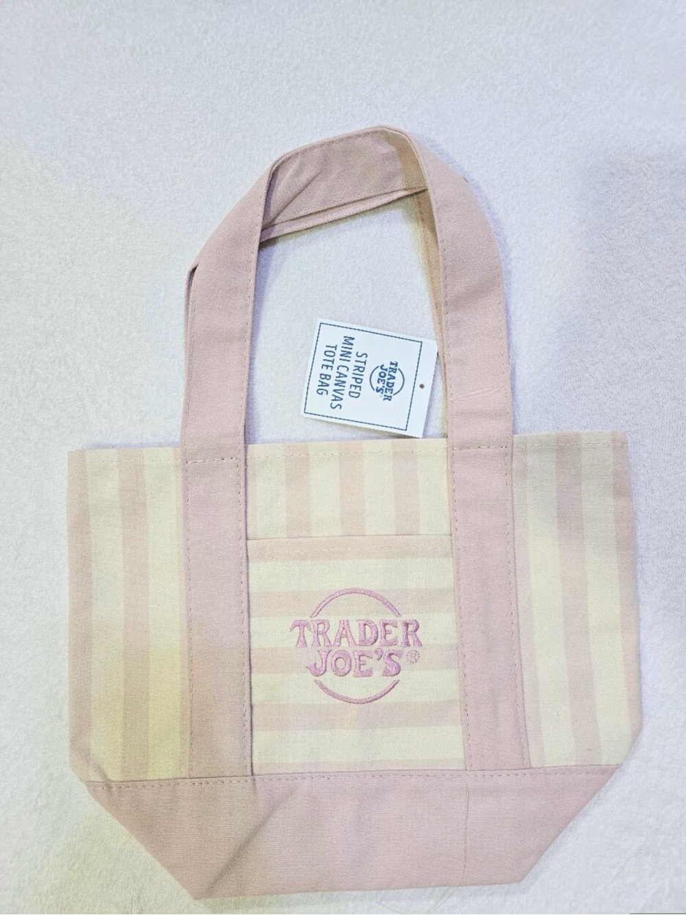 NWT - Trader Joe's Striped Mini Canvas Tote